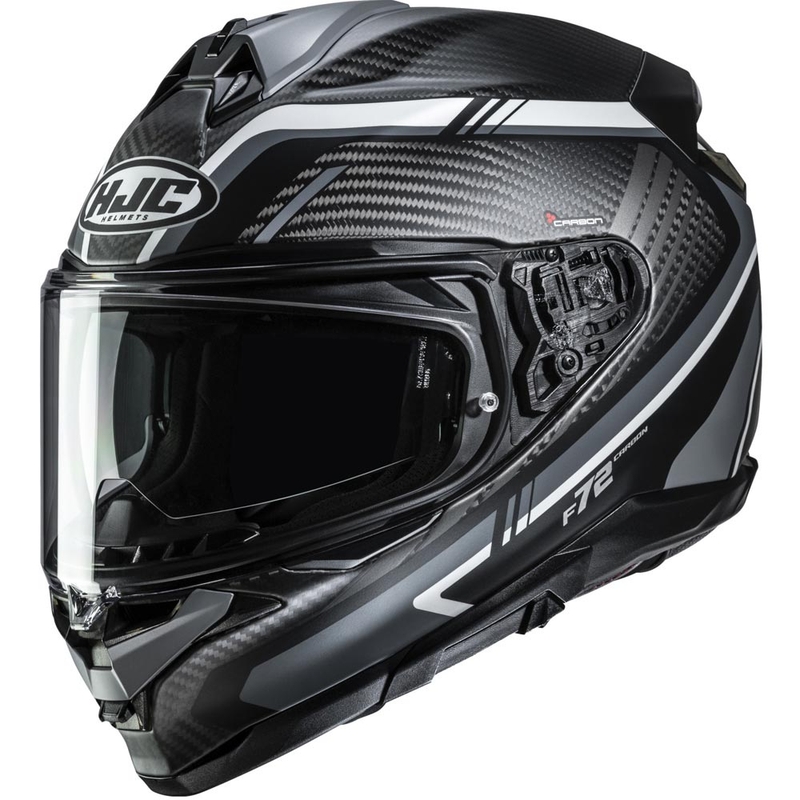 Motoristična čelada HJC F72 Carbon Kairo MC5SF črno-sivo-bela