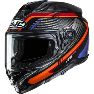 Motoristična čelada HJC F72 Carbon Kairo MC8 črno-oranžno-rdeče-vijolična