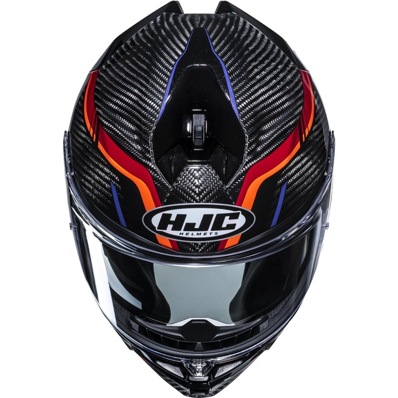 Motoristična čelada HJC F72 Carbon Kairo MC8 črno-oranžno-rdeče-vijolična