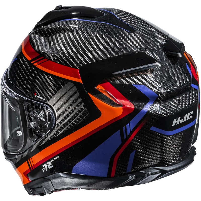 Motoristična čelada HJC F72 Carbon Kairo MC8 črno-oranžno-rdeče-vijolična