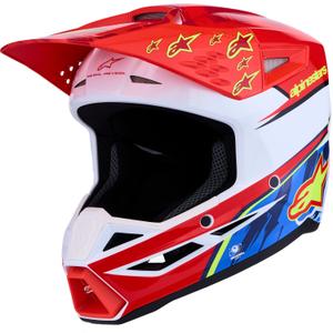 Alpinestars S-M3 Falcon motoristična motokros čelada fluo rdeče-bela
