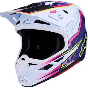 Alpinestars Supertech S-M7 Blaster motoristična motokros čelada vijolično-bela