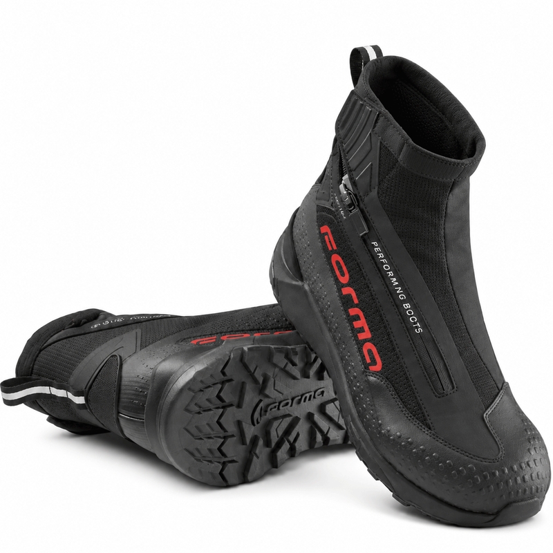 Moto škornji Forma Speed X Dry črno-rdeče-črni