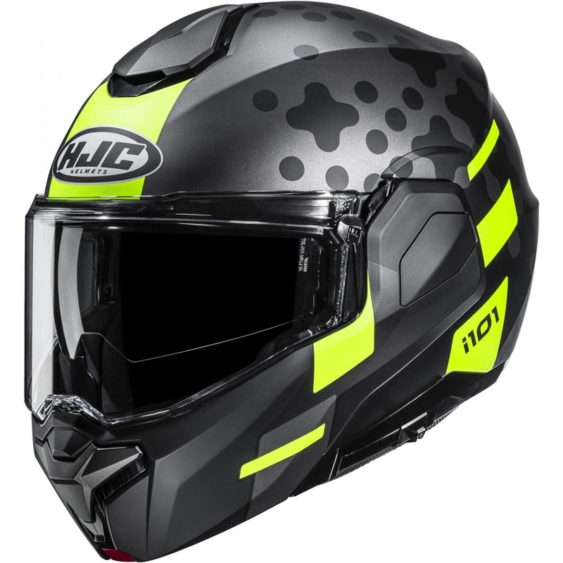 Motoristična čelada HJC i101 Astel MC3HSF črno-sivo-fluo rumena