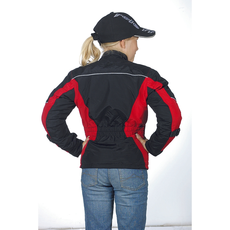 Otroška motoristična jakna Roleff črno-rdeča