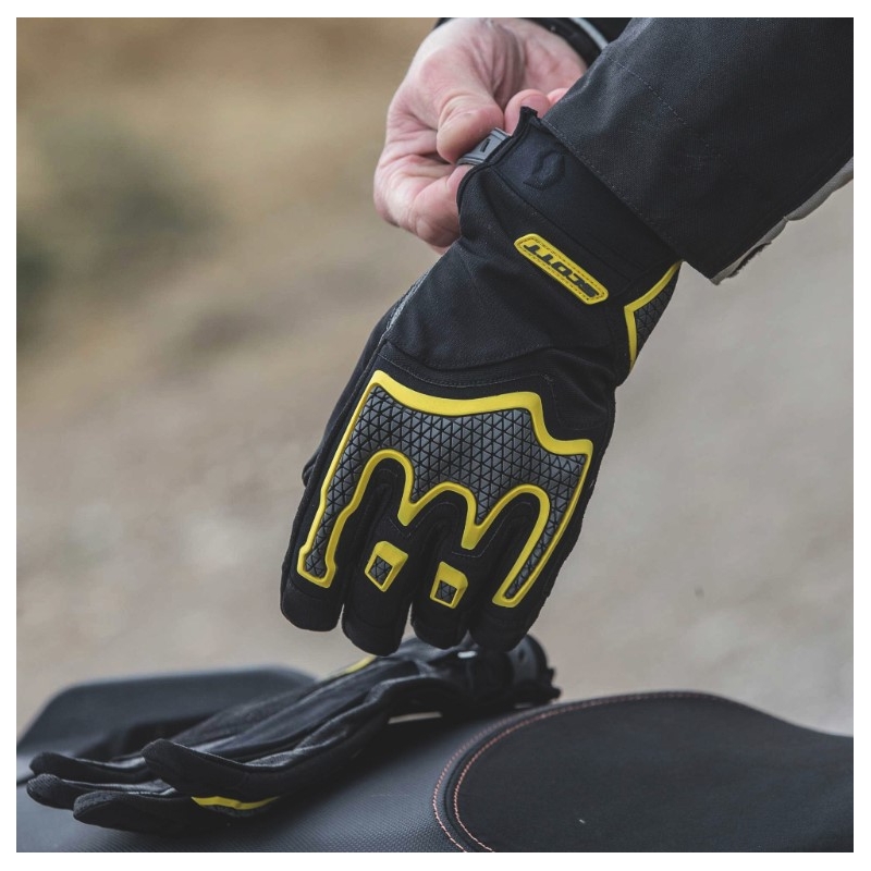Motoristične rokavice SCOTT Dualraid black-yellow razprodaja