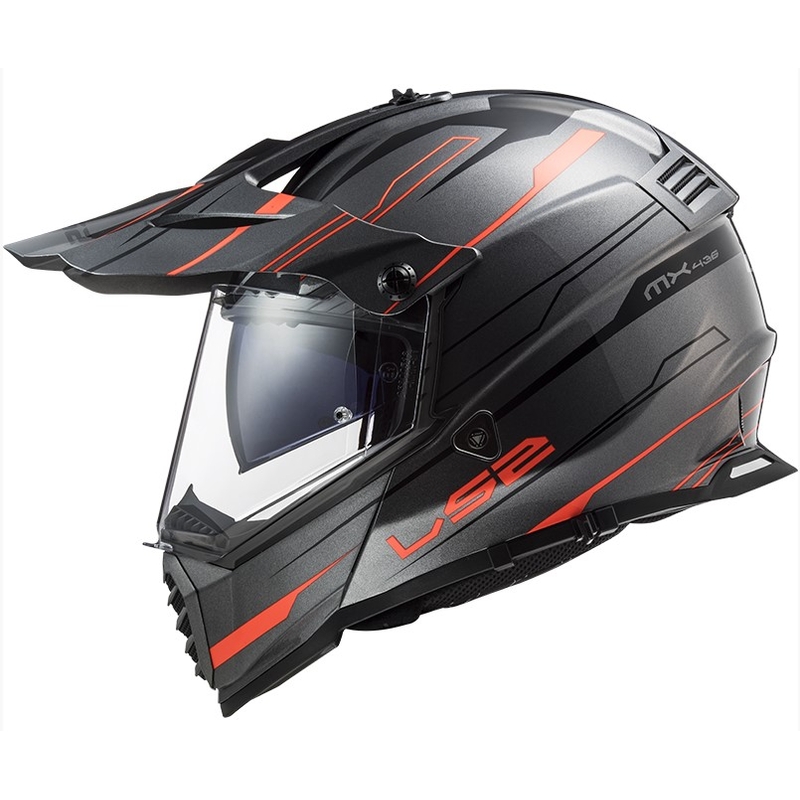 Enduro čelada LS2 MX436 Pioneer EVO Knight titanium orange