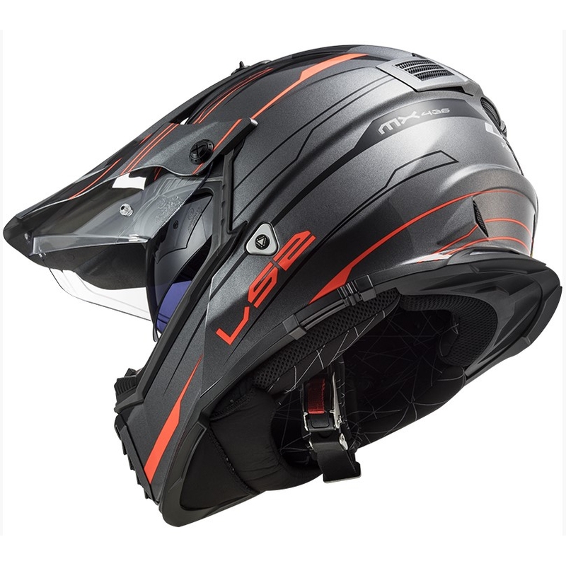 Enduro čelada LS2 MX436 Pioneer EVO Knight titanium orange