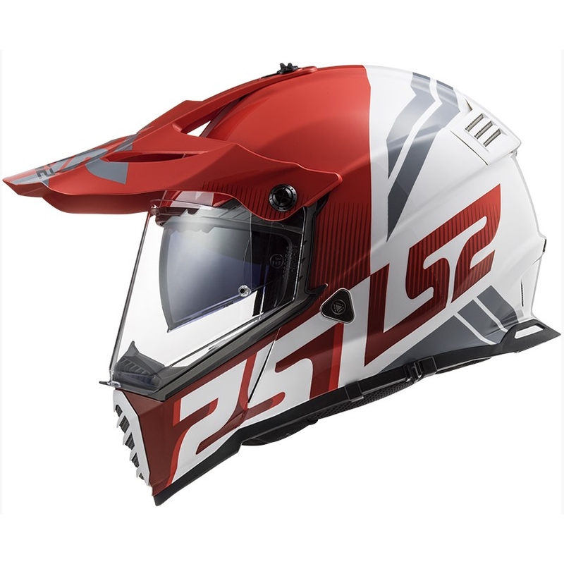 Enduro čelada LS2 MX436 Pioneer EVO Evolve bela-siva-rdeča