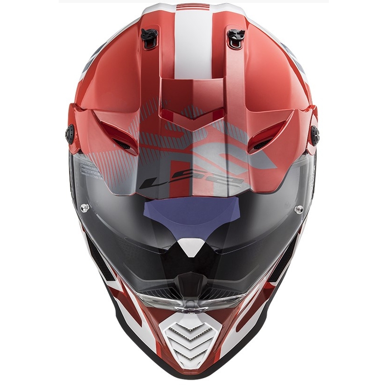 Enduro čelada LS2 MX436 Pioneer EVO Evolve bela-siva-rdeča