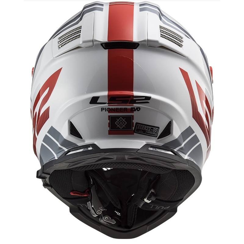 Enduro čelada LS2 MX436 Pioneer EVO Evolve bela-siva-rdeča