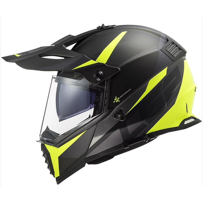 Enduro čelada LS2 MX436 Pioneer EVO Router črno-rumena