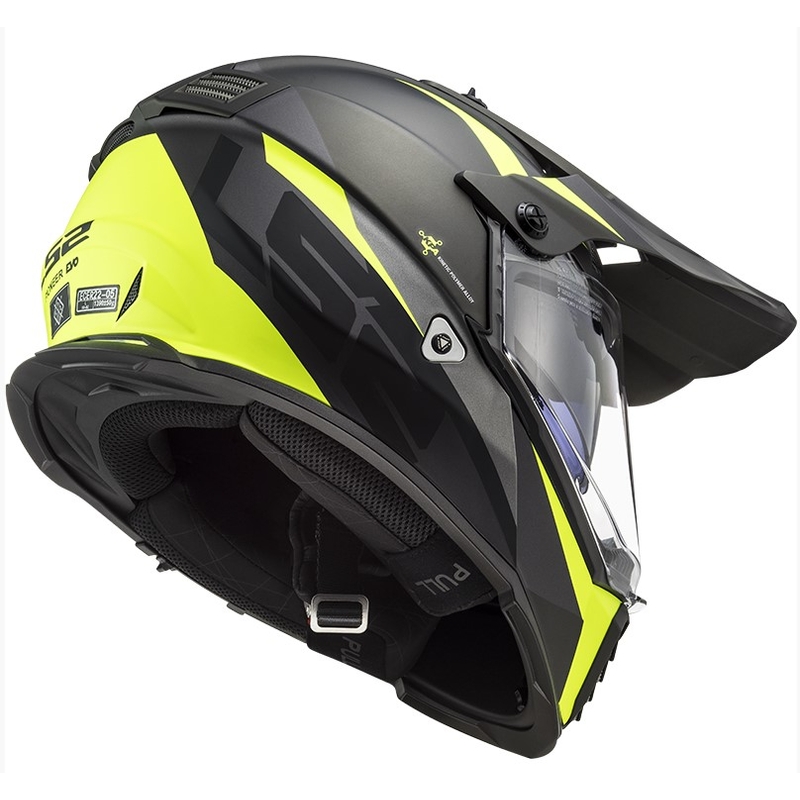 Enduro čelada LS2 MX436 Pioneer EVO Router črno-rumena