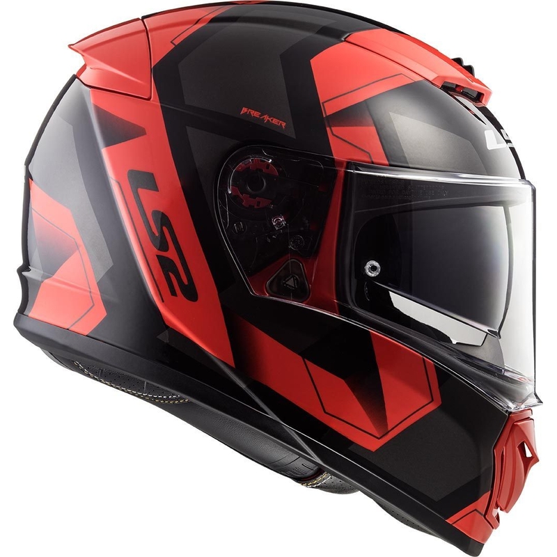 LS2 FF390 Breaker Physics črno-rdeča integralna motoristična čelada