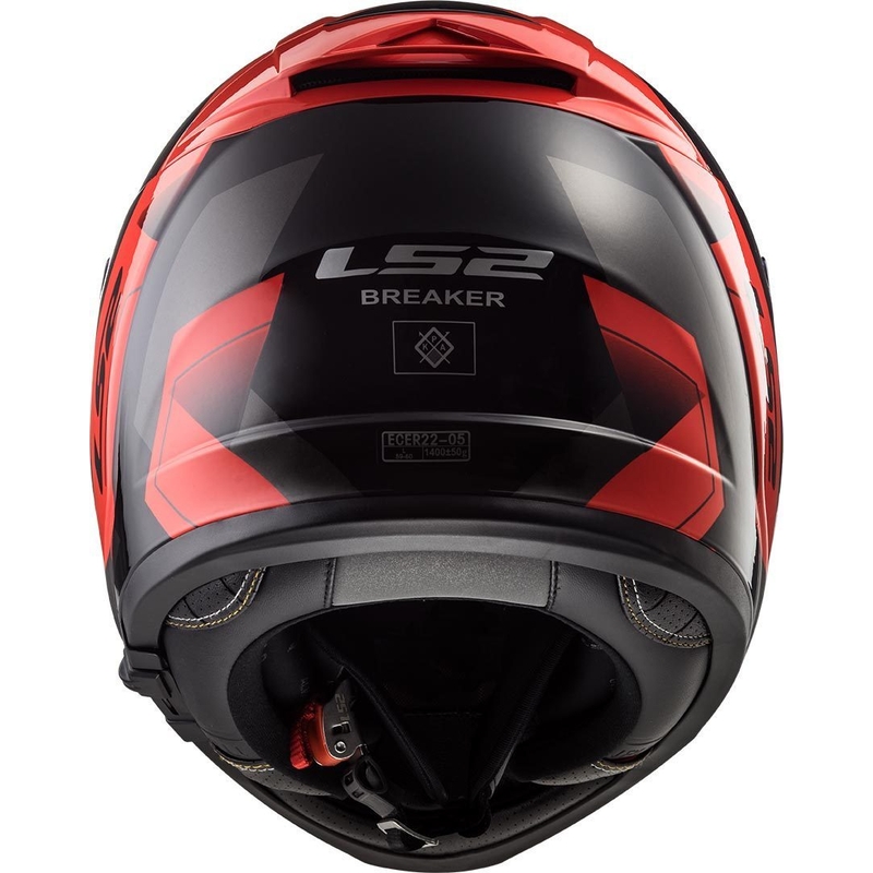 LS2 FF390 Breaker Physics črno-rdeča integralna motoristična čelada