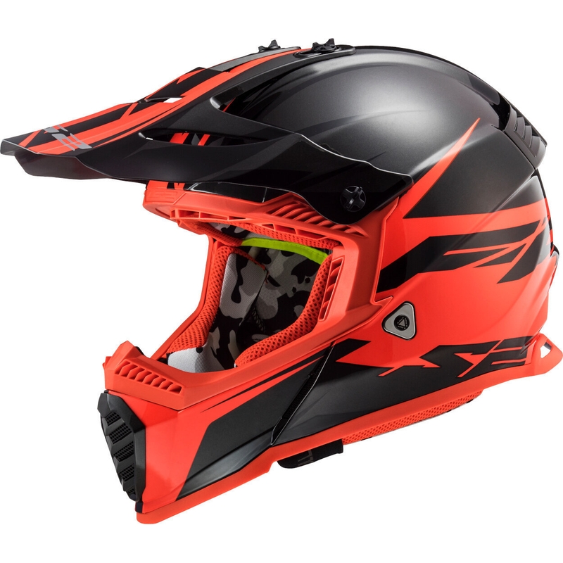 Motokros čelada LS2 MX437 Fast Evo Roar črno-rdeča razprodaja