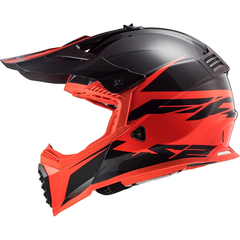 Motokros čelada LS2 MX437 Fast Evo Roar črno-rdeča razprodaja