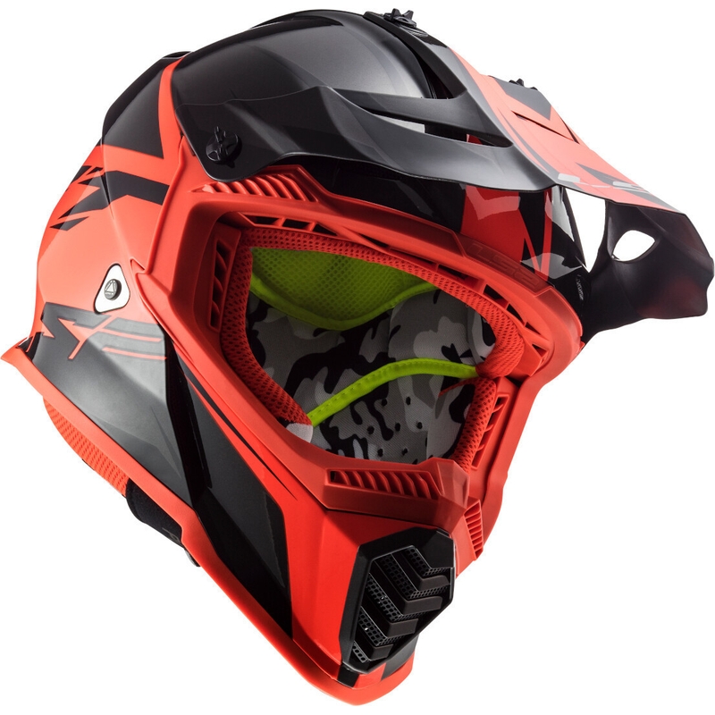 Motokros čelada LS2 MX437 Fast Evo Roar črno-rdeča razprodaja