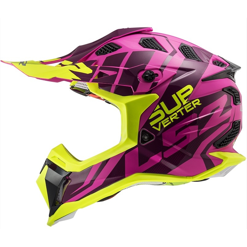 Motokros čelada LS2 MX470 Subverter Troop roza-fluo rumena razprodaja