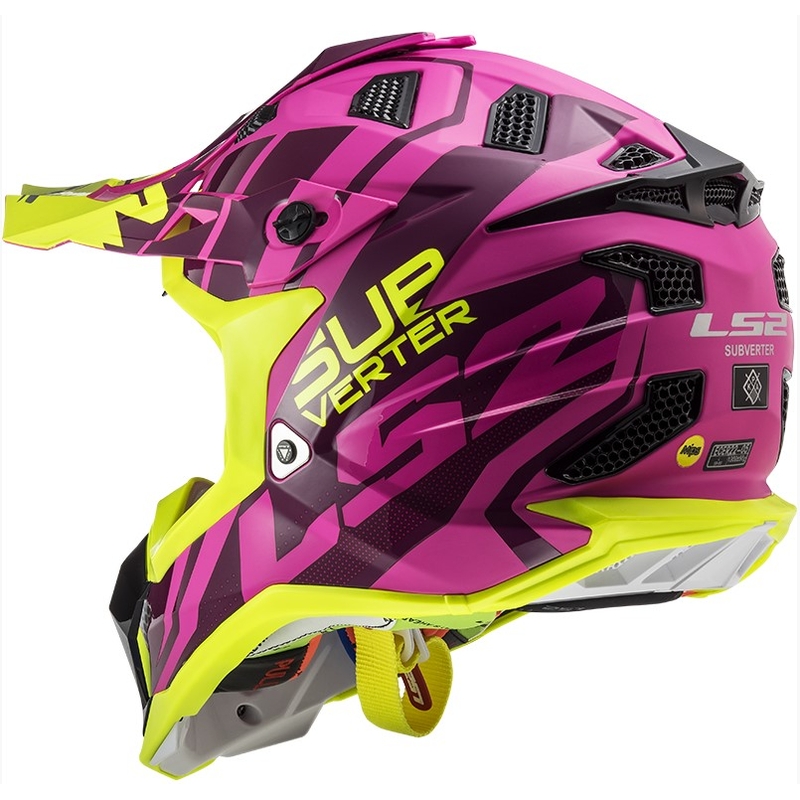 Motokros čelada LS2 MX470 Subverter Troop roza-fluo rumena razprodaja