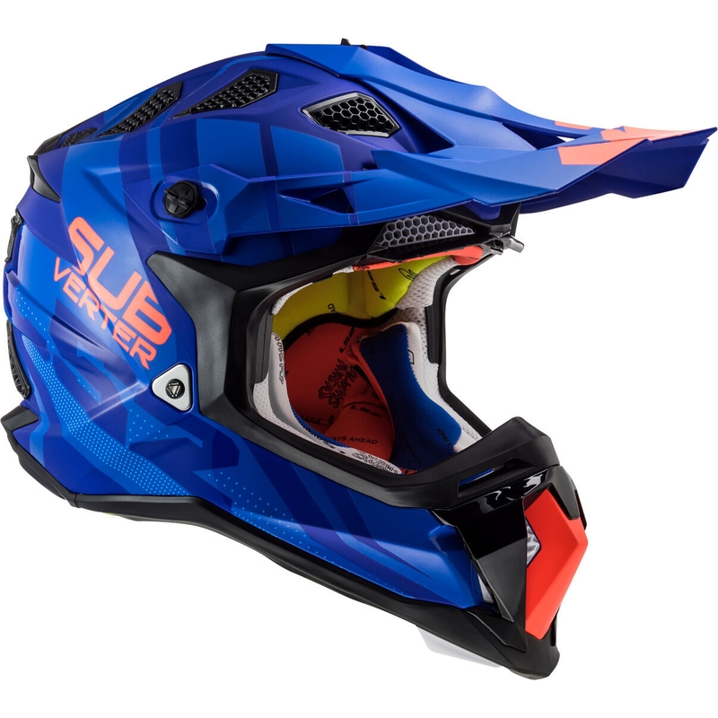 Motokros čelada LS2 MX470 Subverter Troop modro-oranžna razprodaja
