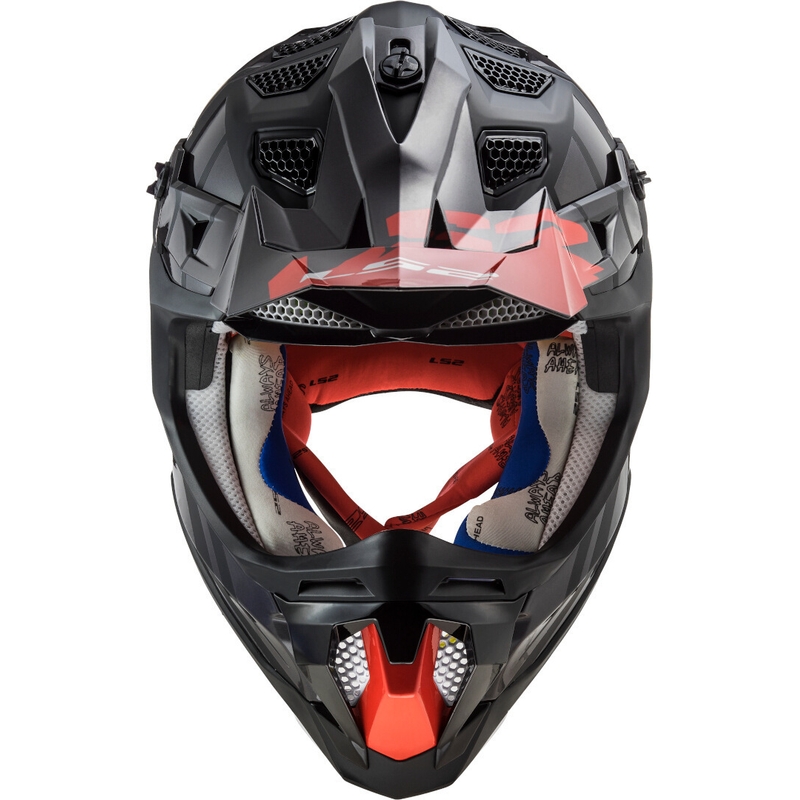Motokros čelada LS2 MX470 Subverter Troop črno-rdeča