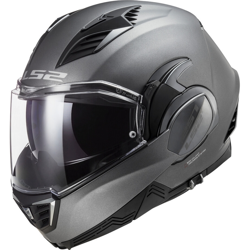 LS2 FF900 Valiant II Solid titanium mat flip-up motoristična čelada