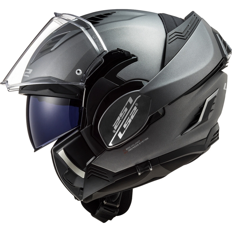 LS2 FF900 Valiant II Solid titanium mat flip-up motoristična čelada