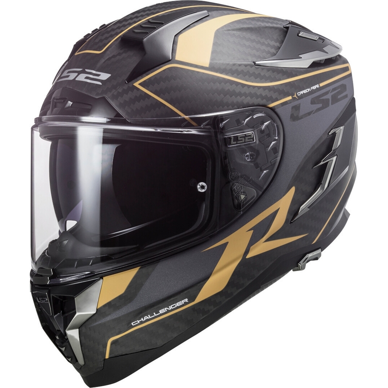 Integralna motoristična čelada LS2 FF327 Challenger C Grid black-gold razprodaja