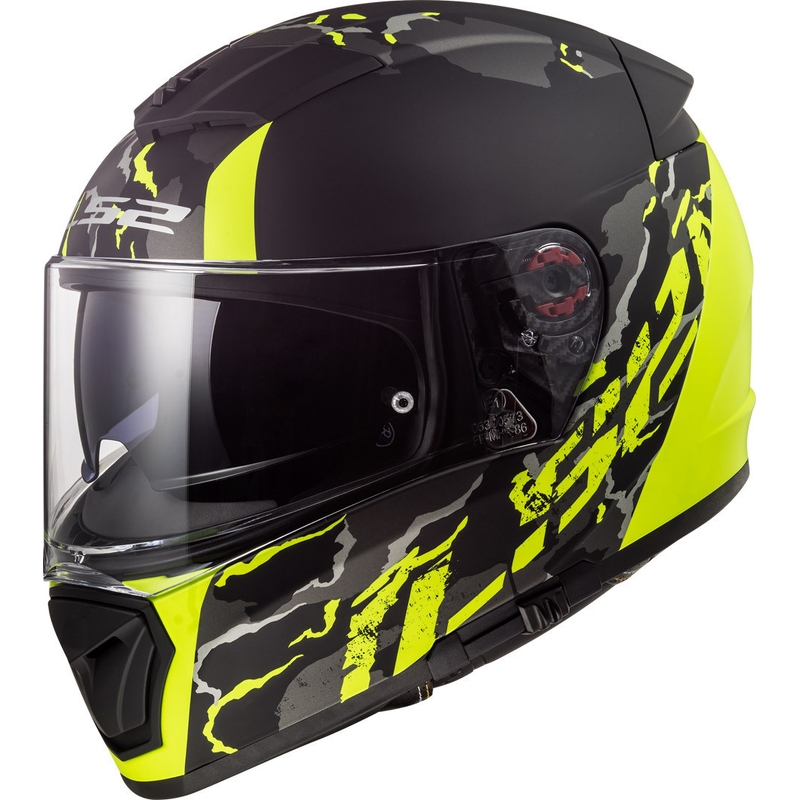 LS2 FF390 Breaker Feline Black-Fluo Yellow Integral Motoristična čelada razprodaja