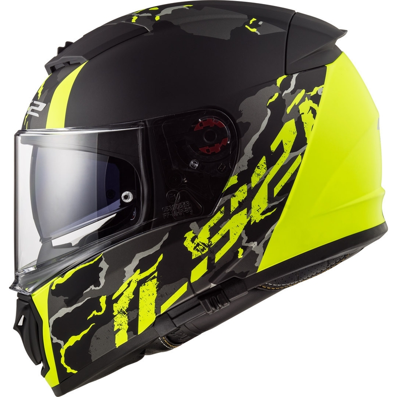 LS2 FF390 Breaker Feline Black-Fluo Yellow Integral Motoristična čelada razprodaja