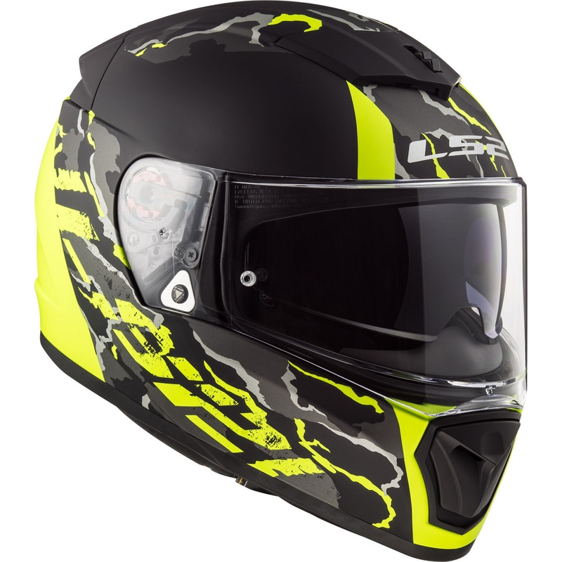 LS2 FF390 Breaker Feline Black-Fluo Yellow Integral Motoristična čelada razprodaja