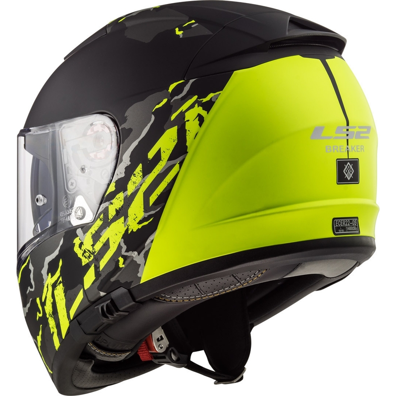 LS2 FF390 Breaker Feline Black-Fluo Yellow Integral Motoristična čelada razprodaja