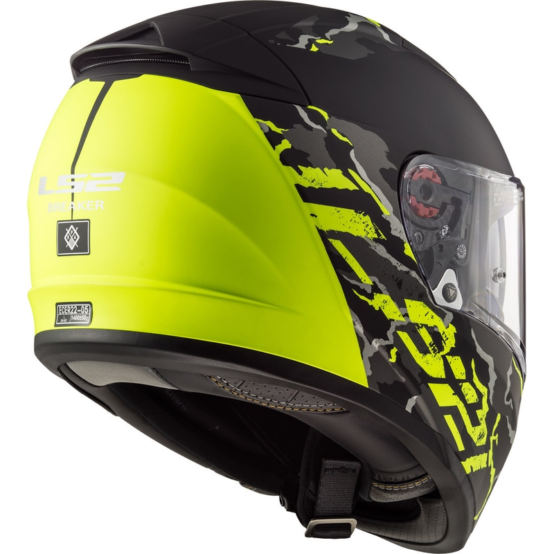 LS2 FF390 Breaker Feline Black-Fluo Yellow Integral Motoristična čelada razprodaja