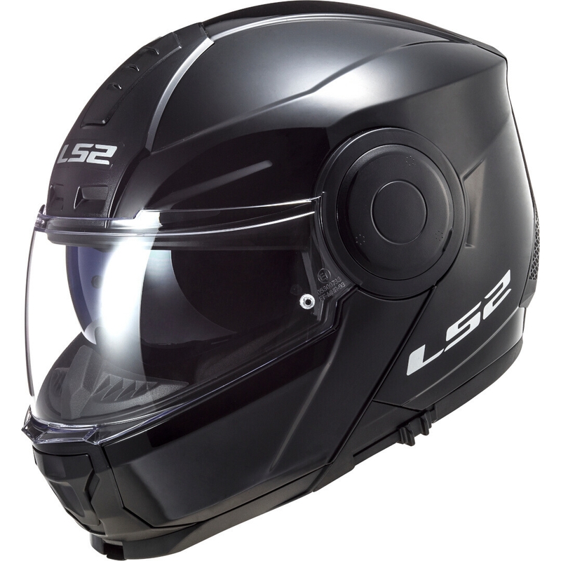 LS2 FF902 Scope Solid Black Gloss Flip-up motoristična čelada