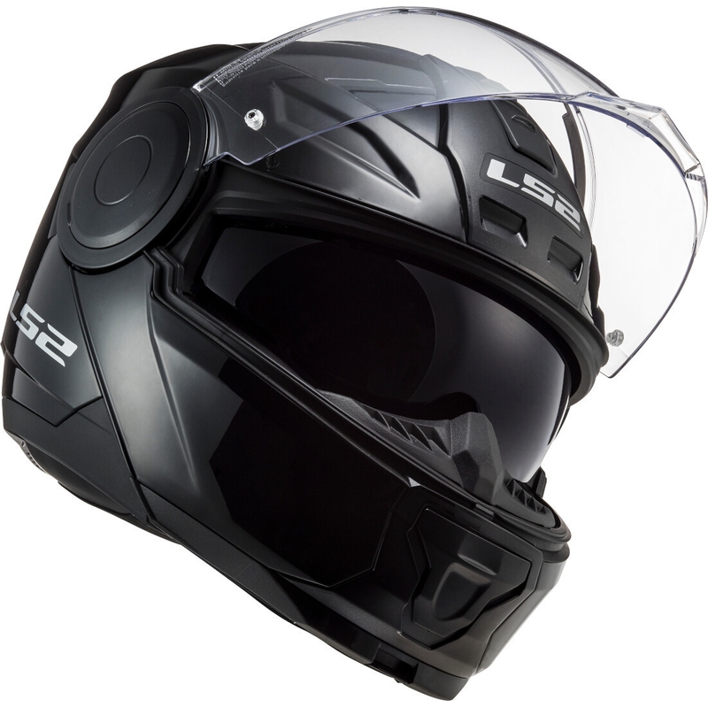 LS2 FF902 Scope Solid Black Gloss Flip-up motoristična čelada