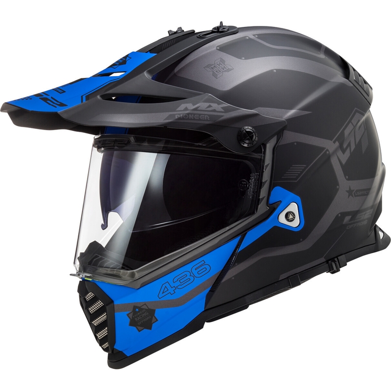 Enduro čelada LS2 MX436 Pioneer EVO Cobra črno-modra