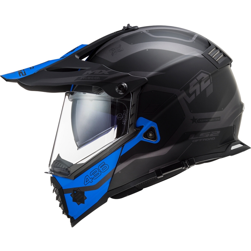 Enduro čelada LS2 MX436 Pioneer EVO Cobra črno-modra