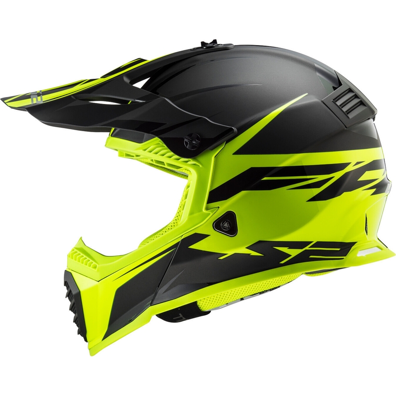 Motokros čelada LS2 MX437 Fast Evo Roar črno-rumena