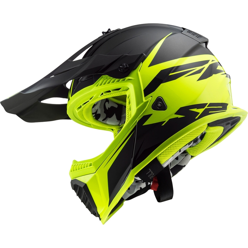 Motokros čelada LS2 MX437 Fast Evo Roar črno-rumena
