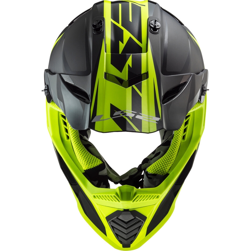 Motokros čelada LS2 MX437 Fast Evo Roar črno-rumena