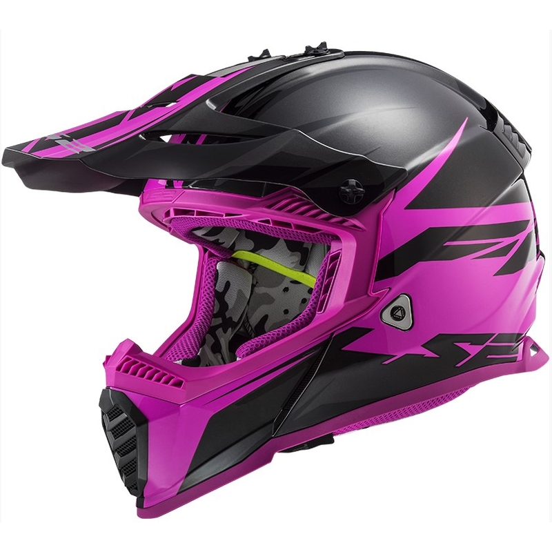 Motokros čelada LS2 MX437 Fast Evo Roar črno-vijolična