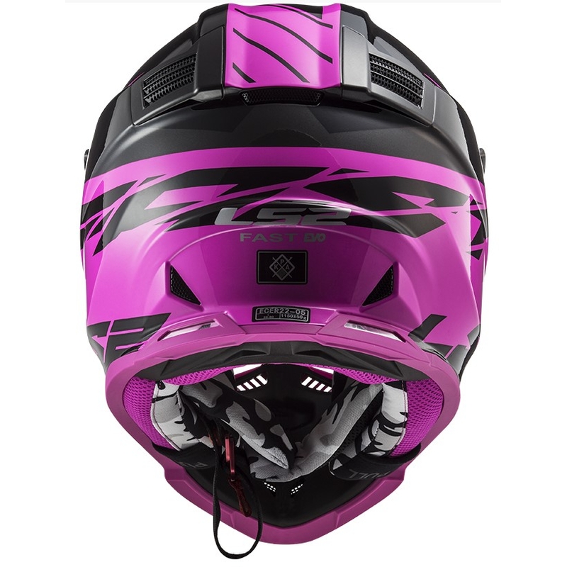 Motokros čelada LS2 MX437 Fast Evo Roar črno-vijolična