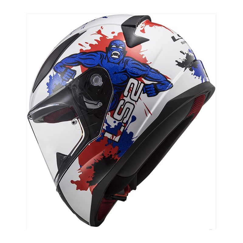 Otroška integralna čelada LS2 FF353 Rapid Mini Monster belo-modro-rdeča razprodaja