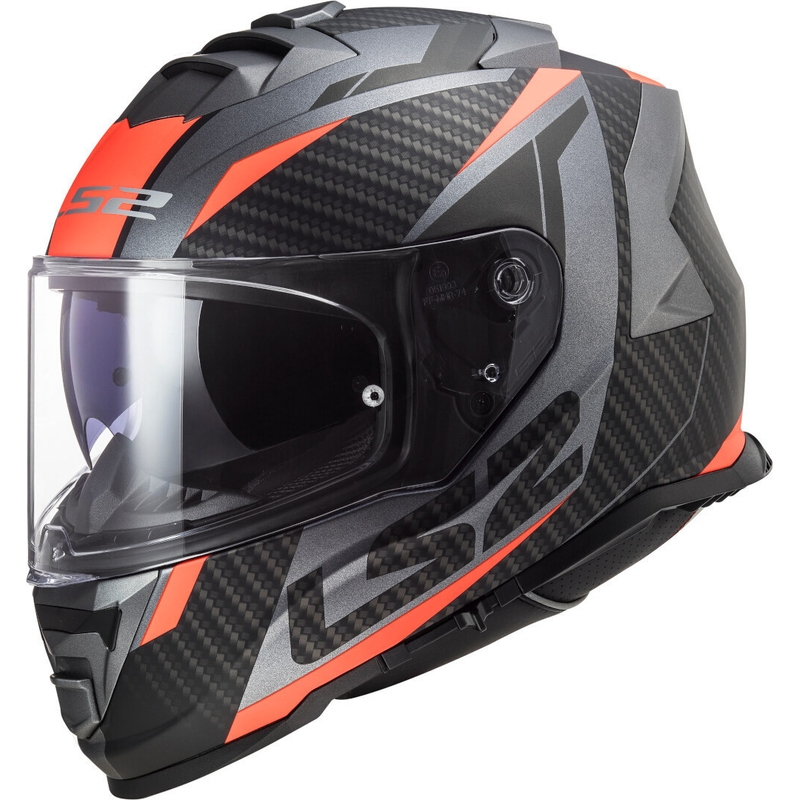 LS2 FF800 Storm Racer titanium-fluo oranžna integralna motoristična čelada