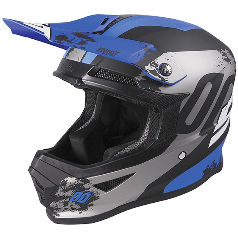 Motokros čelada Shot Furious Shadow black-grey-blue razprodaja