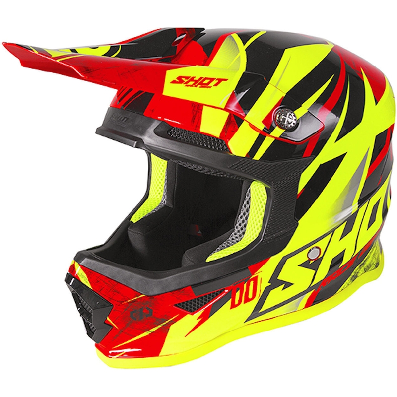 Otroška motokros čelada Shot Furious Ventury črno-rdeče-fluo rumena razprodaja