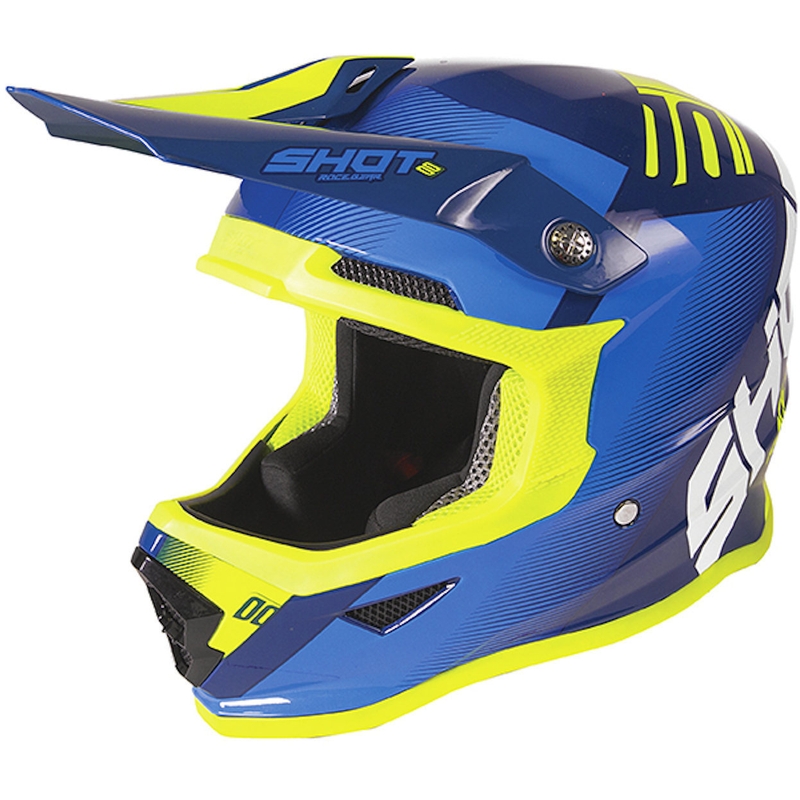 Otroška čelada za motokros Shot Furious Trust blue-fluo yellow razprodaja