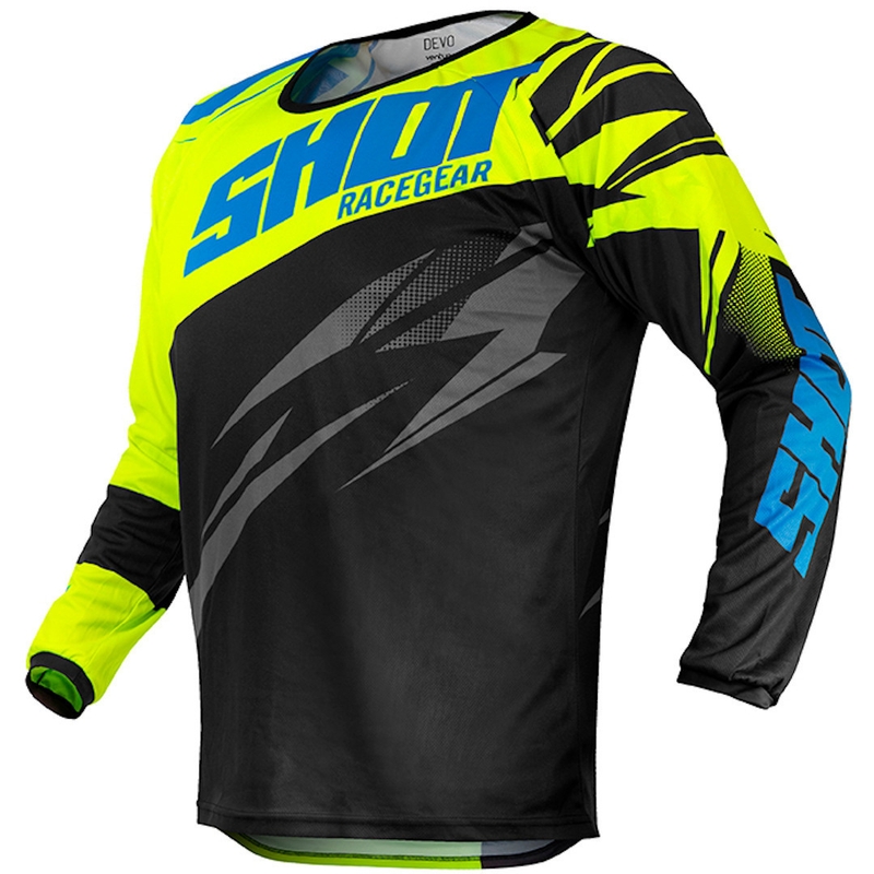Otroški motokros dres Shot Devo Ventury black-blue-fluo yellow razprodaja
