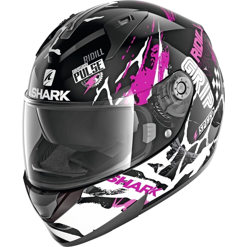 Integralna čelada SHARK RIDILL 1.2 Drift-R črno-bela-rožnata